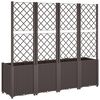 vidaXL Plantenbak met latwerk 160x40x140 cm polypropeen bruin