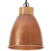 vidaXL Hanglamp industrieel E27 23 cm ijzer en massief hout koperkleur