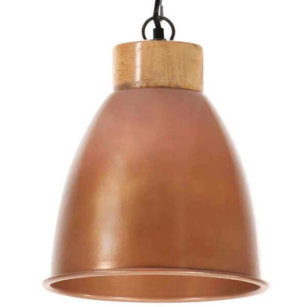 vidaXL Hanglamp industrieel E27 23 cm ijzer en massief hout koperkleur
