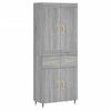 vidaXL Hoge kast 69,5x34x180 cm bewerkt hout grijs sonoma eikenkleurig