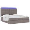 vidaXL Ottoman bed met matras en LED's 180x200cm stof taupe