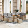 vidaXL Tuin Sofa Set met kussen met opslag Beige Poly riet