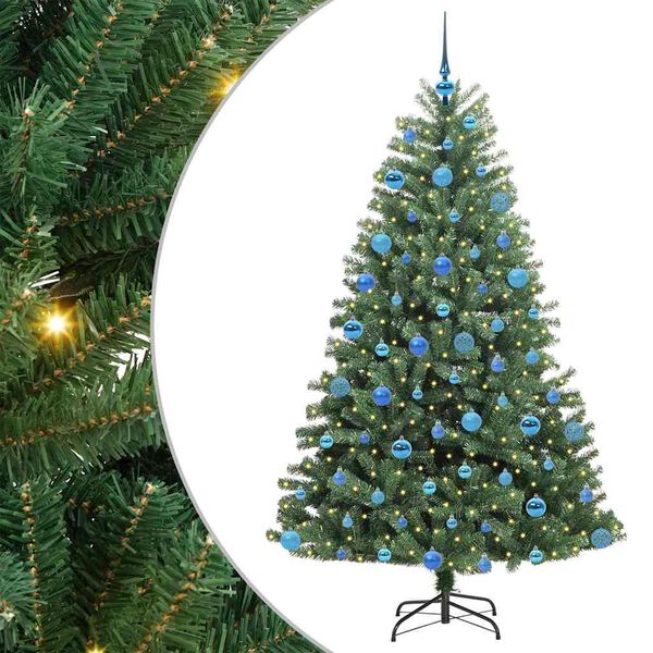 vidaXL Kunstmatige Inklapbare Kerstboom Groen 180 cm PVC en Metaal