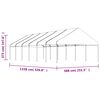 vidaXL Prieel met dak 13,38x5,88x3,75 m polyetheen wit