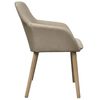 vidaXL Eetkamerstoelen 2 st stof en massief eikenhout beige