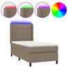 vidaXL Boxspring met matras en LED stof taupe 100x200 cm