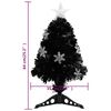 vidaXL Kerstboom met LED-sneeuwvlokken 64 cm glasvezel zwart