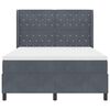 vidaXL Boxspringbed met hoofdeinde Donkergrijs 140 x 190 cm Fluweel