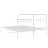 vidaXL Bedframe met hoofdbord metaal wit 160x200 cm