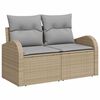 vidaXL Tuinbankenset met opslag 9 pcs Beige en Licht Grijs poly rattan