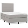 vidaXL Boxspring met matras en LED stof lichtgrijs 120x190 cm