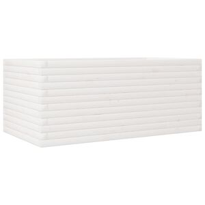 vidaXL Plantenbak 110x60x46 cm massief grenenhout wit