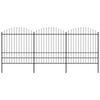 vidaXL Tuinhek met speerpunt staal 504x200 cm zwart