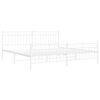 vidaXL Bedframe met hoofd- en voeteneinde metaal wit 193x203 cm