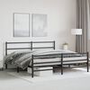 vidaXL Bedframe met hoofd- en voeteneinde&nbsp;metaal zwart 180x200 cm