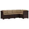 vidaXL 5-Zits Tuin Sofa met Kussens Rattan Look PP Bruin