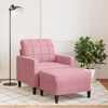 vidaXL Fauteuil met voetenbank 60 cm fluweel roze