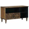 vidaXL TV-kast met lade Bruin 80 x 33,5 x 46 cm Massief Mango Hout