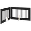 vidaXL Opvouwbaar hondenhek met standaards 2 st Zwart eiken 200,5 cm