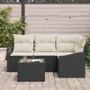 vidaXL Tuinbankenset met kussen 5 pcs Bruin en Crème poly rattan