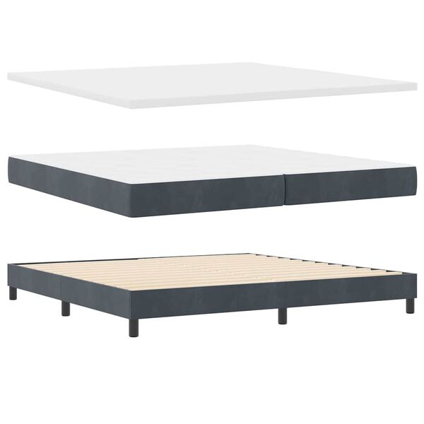 vidaXL Boxspringbed met matras Donkergrijs 200 x 200 cm Polyester