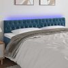 vidaXL Hoofdbord LED 180x7x78/88 cm fluweel donkerblauw