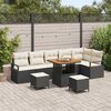 vidaXL Tuin Sofa Set met kussen met opslag 9 pcs Zwart en Cr&egrave;me
