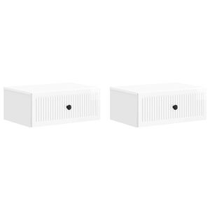 vidaXL Nachtkastje 2 pcs Hoogglans Wit 49 x 34,5 x 20 cm Bewerkt hout