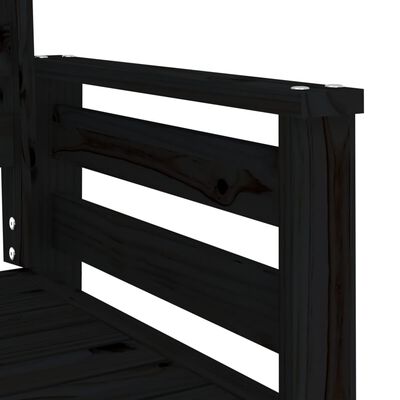 vidaXL Tuinbank met tafel 2-zits massief grenenhout zwart