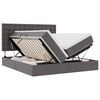 vidaXL Opbergbed met LED met hoofdeinde Grijs 180 x 200 cm Kunstleer
