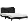 vidaXL Bed met matras "Hvar" kunstleer zwart en wit 140x190 cm