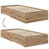 vidaXL Bedframe met hoofdeinde Artisan Eiken 90 x 200 cm Bewerkt hout