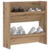 vidaXL Schoenenkast Artisan Eiken 60 x 18 x 60 cm Bewerkt hout