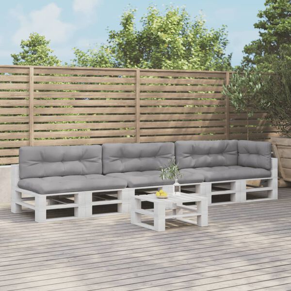 vidaXL Palletkussens 7 st stof grijs