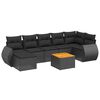 vidaXL 8-delige Loungeset met kussens poly rattan zwart