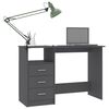 vidaXL Bureau met lades 110x50x76 cm spaanplaat grijs