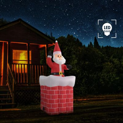 vidaXL Kerstman in schoorsteen opblaasbaar LED IP44 180 cm