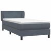vidaXL Boxspring met matras fluweel donkergrijs 90x210 cm
