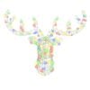 vidaXL Hertenkop met 140 LED kleurrijk 68 x 36,5 x 62,5 cm Acryl