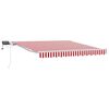 vidaXL Uitschuifbare luifel Rood en Wit 350 x 250 cm Stof en Aluminium