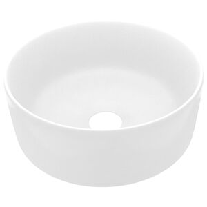 vidaXL Wastafel rond 40x15 cm keramiek matwit