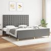 vidaXL Bedframe met hoofdeinde stof donkergrijs 180x200 cm