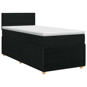 vidaXL Boxspringbed met matras met hoofdeinde Zwart 80 x 200 cm Stof