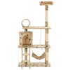 vidaXL Kattenkrabpaal met sisal krabpalen 140 cm pootafdrukken beige