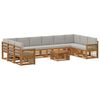 vidaXL Buiten bankenset met kussen 8 pcs Naturel en lichtgrijs