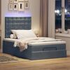 vidaXL Ottoman bed met matrassen en LED's 120x200cm fluweel
