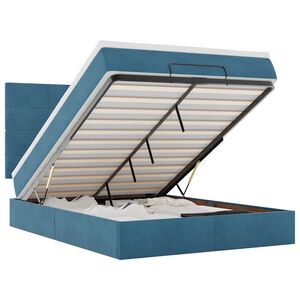 vidaXL Ottoman bed met matrassen en LED's 140x190cm fluweel