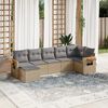 vidaXL 7-delige Loungeset met kussens poly rattan beige
