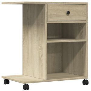 vidaXL Printerkastje met wielen 60x40x68,5 cm sonoma eikenkleurig