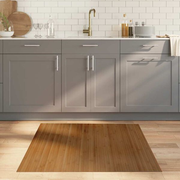 vidaXL Vloerkleed rechthoekig 100x100 cm bamboe bruin